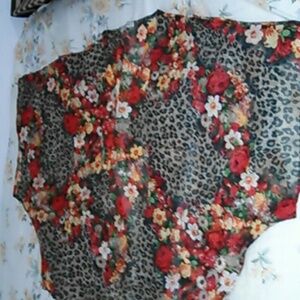 Leopard Floral Kimono Wrap